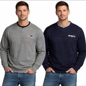 Reversible New England Patriots Men Sweater NFL Blue Gray Large Tommy Bahama
